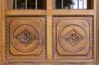 Saudi Arabia, Mecca, Jeddah, Al-Balad. Carved wooden door in the Al-Balad historical district. Art Print